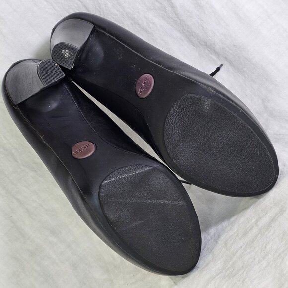 Me Too Lynessa Genuine Leather Chunky Platform Oxford Bootie Pumps 8 Black - Picture 8 of 14